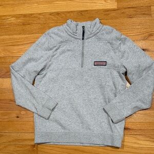 Vineyard Vines Light Gray shep shirt half Zip-Up top